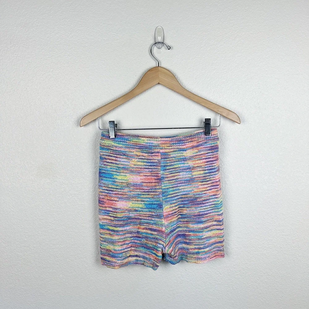 REHAB LAB Multicolored Knitted Crochet  High Rise Shorts - Picture 3 of 5